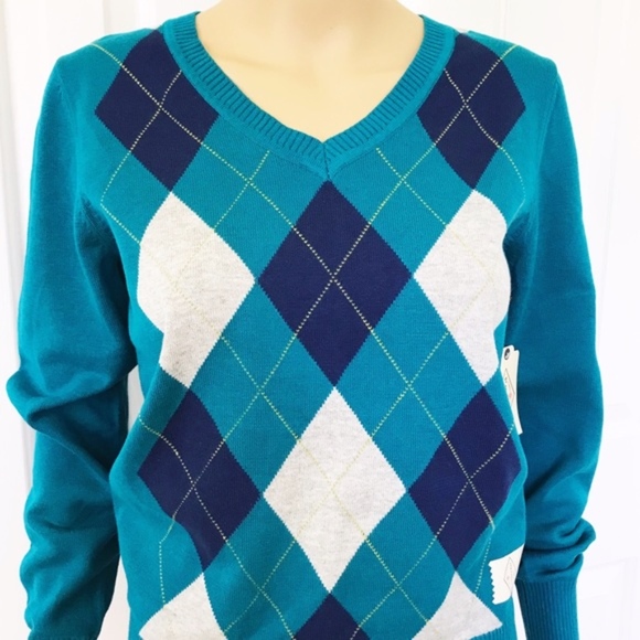 NWT st. John’s Bay 100% cotton V-neck sweater M - Picture 3 of 6